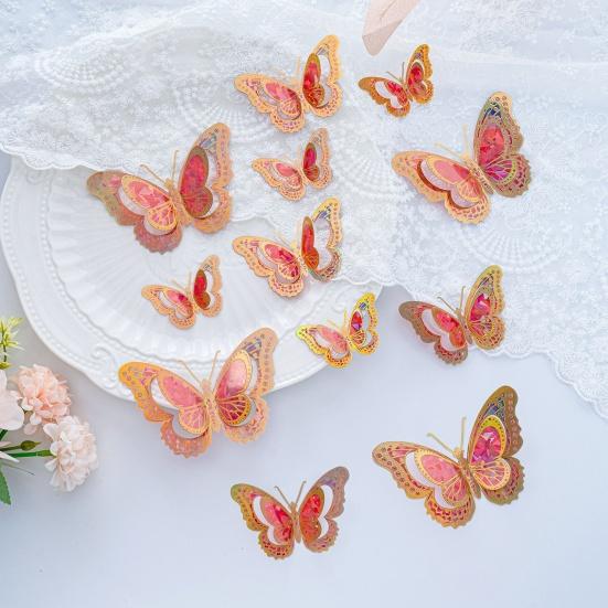 12Pcs Wall Stickers 3D Hollow Wall Decals Bedroom Living Room Decorations Removable Decorative DIY Art Decor Easy Install Birthday Party Decor