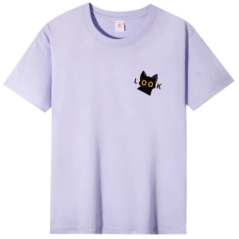 Cotton Short Sleeve T-shirt Women Loose Fashion Medium Sleeve Tops Summer Vintage T-Shirt