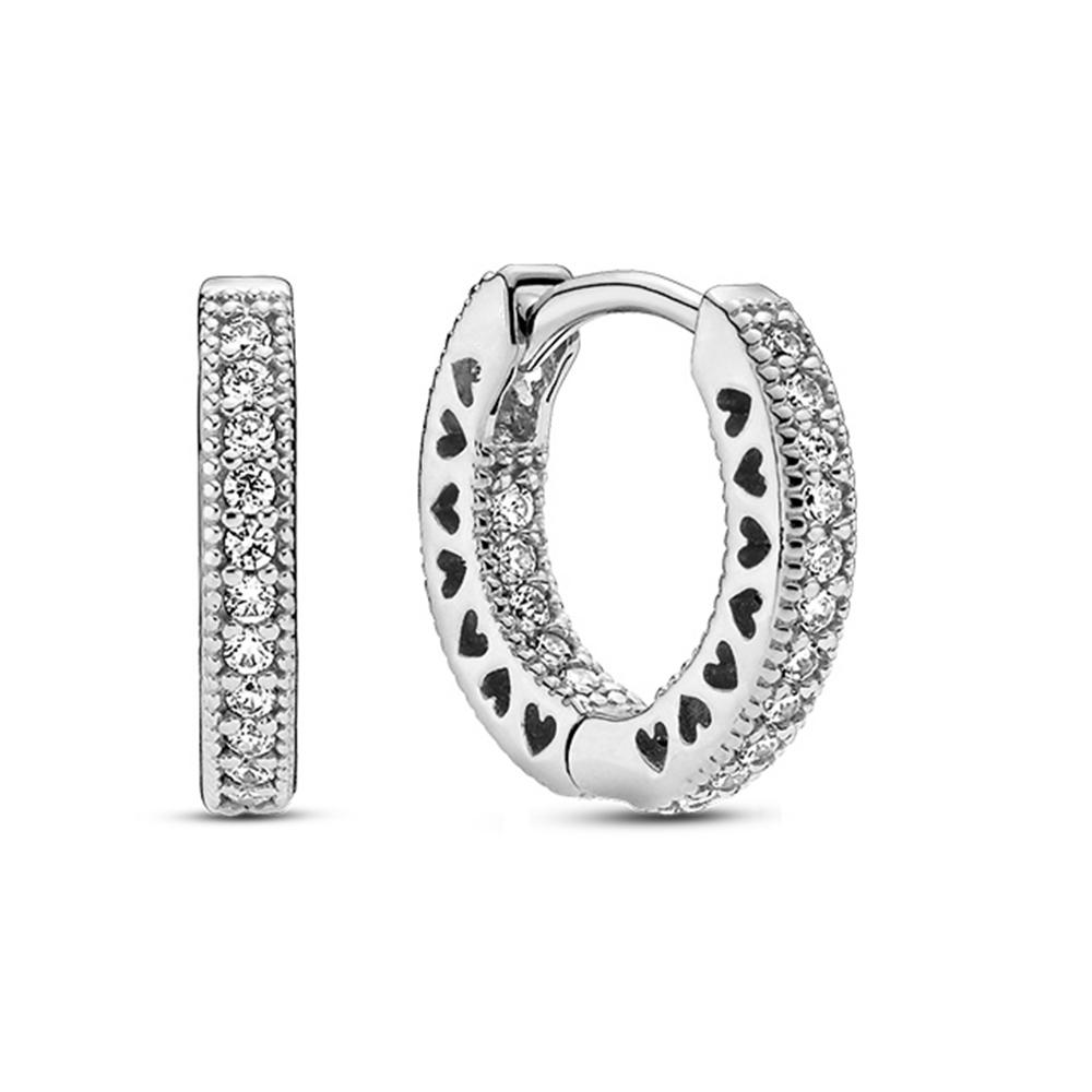 

Сверкающие двойные серьги-кольца из стерлингового серебра S925 для женщин, модные ювелирные изделия, подарки на день рождения, день матери