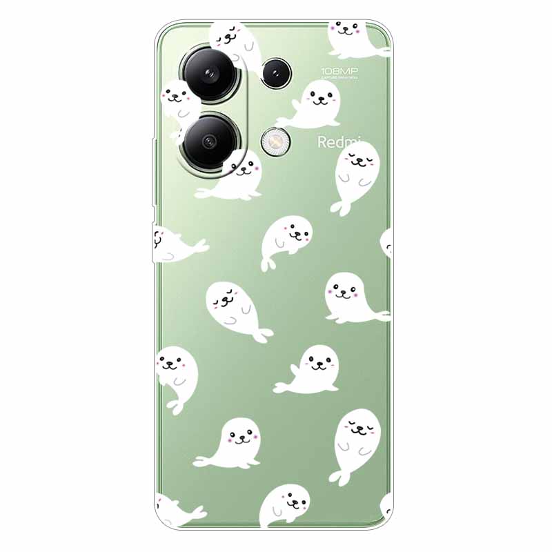 For Xiaomi Redmi Note 13 4G Case TPU Clear Soft Cute Girl Paint Cover For Redmi Note 13 4G Case Note13 Transparent Silicone