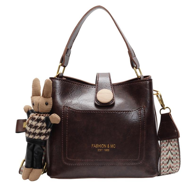 Bag Women's New Autumn and Winter Retro Bucket Bag Niche Design Texture Shoulder Bag Broadband Fashion Portable Messenger Bag