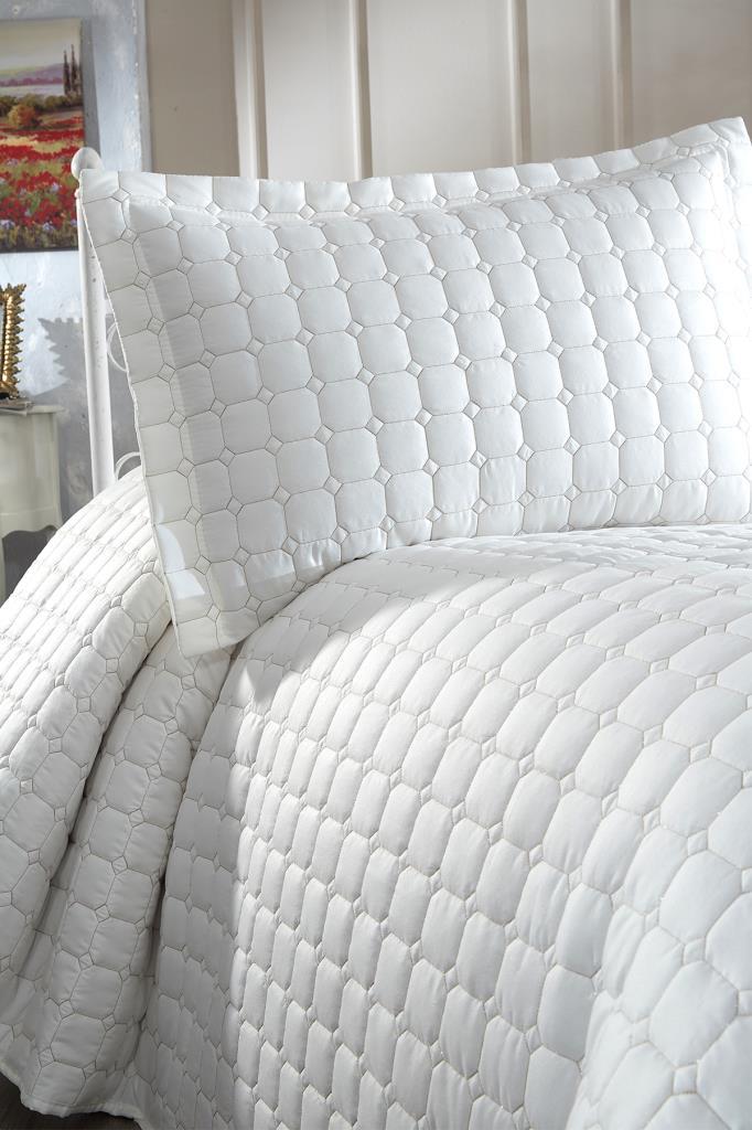 Estiva Queen Size Microcotton Bedspread 180x240 cm  Cream Color