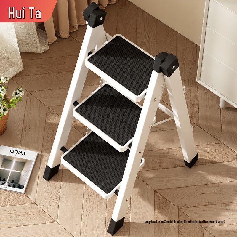 Stabile Klapp-A-Rahmen-Leiter: Verdickter Kohlenstoffstahl, Multifunktionale Indoor-Stufenleiter