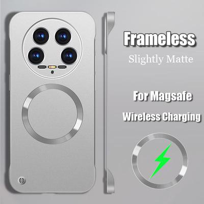 Dla Magsafe Magnetyczne Bezramkowe Etui na Telefon Dla Xiaomi 14 Pro 13 Ultra Coque Bezprzewodowe Ładowanie Magsafing Bezramkowa Pokrowiec Dla Mi 14 Ultra 13 Pro Fundas