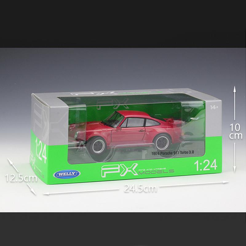 1/24 Scale Welly Porsche 911 Turbo3.0 Alloy Car Model Diecasts Metal Toy Vehicles Car Model High Simulation Collection Childrens Gifts