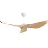Disponibile in stock USA Ventilatore da soffitto smart moderno da 52 pollici con 3 pale in legno, senza luci, con telecomando