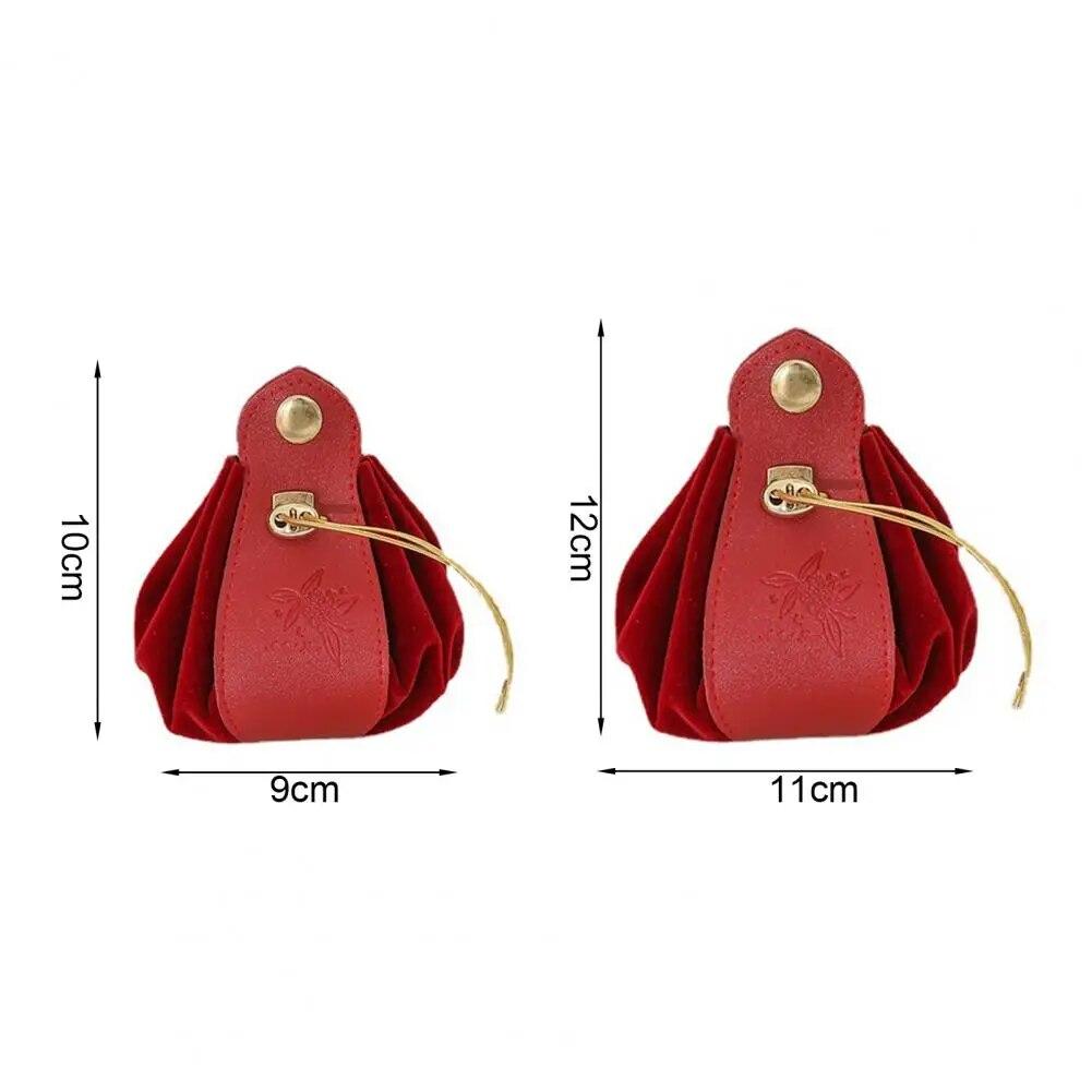 Gift Bag Drawstring Flannelette Texture Buckle Closure Portable Decor Gift Giving Widely Used Faux Leather Party Candy Pouch Wed
