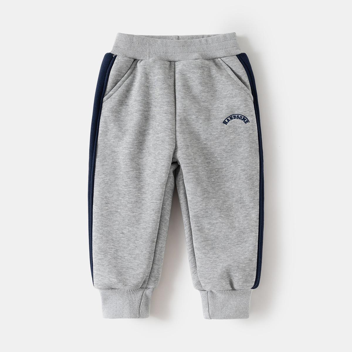 

Boys winter velvet pants new children s pants children s thickened sweatpants baby warm sweatpants 140cm