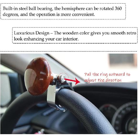 Car Steering Wheel Knob, Wheel Power Ball, Suicide Power Handle Accessory, Steering Spinner Knob Universal Accessories Fit For All Cars, Trucks,