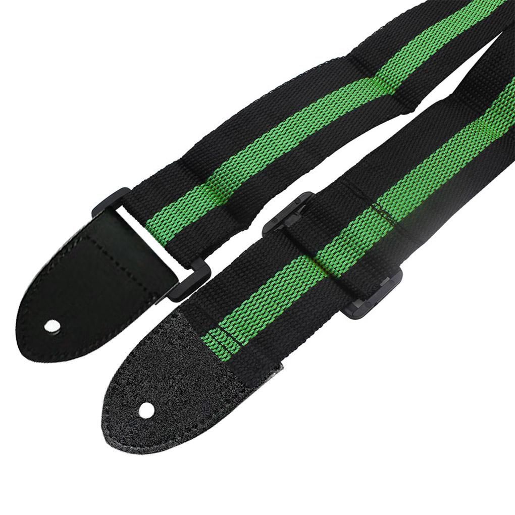 Durable Adjustable Nylon Vintage Stripes Acoustic Electric Guitar Strap Woven Fabrics Ends Strap