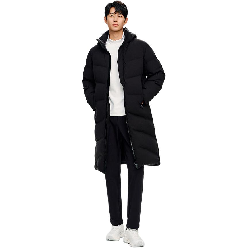 Anta Champion All-Weather Series Hooded Thick Warm Simple Versatile Long Down Jacket Men outerwear 152540915-1