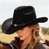 European, American and Western Cowboy Hat Tibetan Retro Men's and Women's Jazz Hat Shade Beach Top Hat Jazz Hat