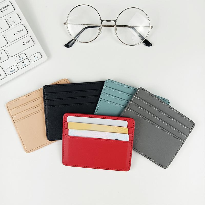 Travel-Ready PU Leather Card Holder Top Open Multi Card Slot Vintage Card Case Slim Wallet for Men and Women 8x10cm