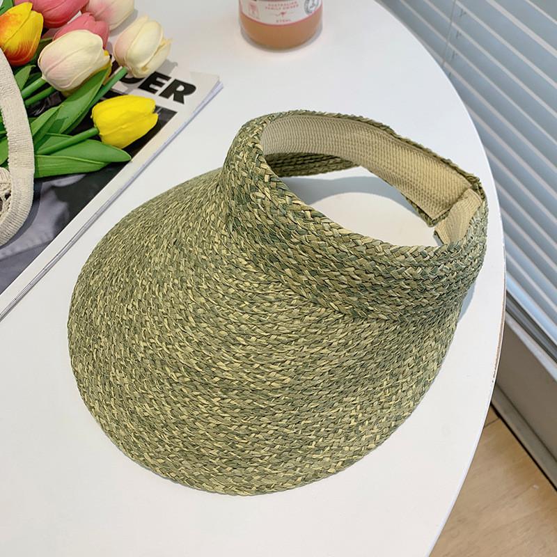 Women Summer Straw Woven Sun Hat With Big Brim And Uv Shield For Beach Outdoor