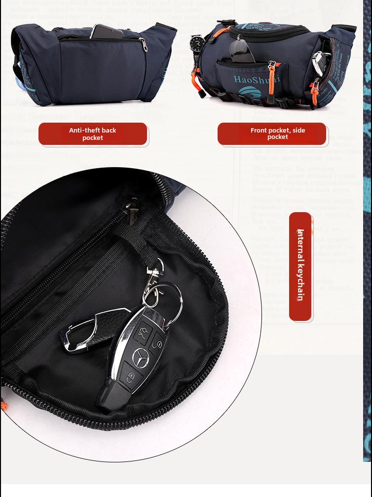 Cross-Border Multifunktions-Brusttasche für Herren: Große Kapazität, Schulter-Messenger und Sport-Rucksack mit doppeltem Verwendungszweck