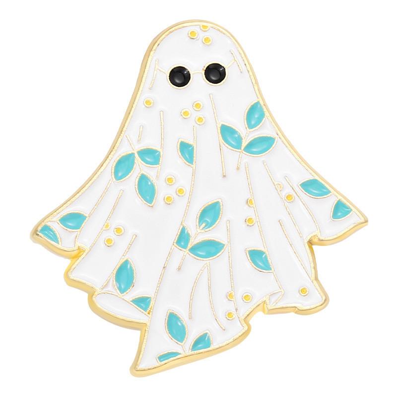 Stylish Haunting White Ghost Brooch Elegant Badge For Men And Women Accessories Clothing