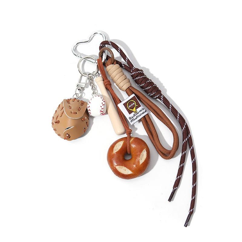 Original Miu Series Alkaline Water Bread Bag Pendant Bagel Chocolate Climbing Rope Keychain Decorative Lanyard