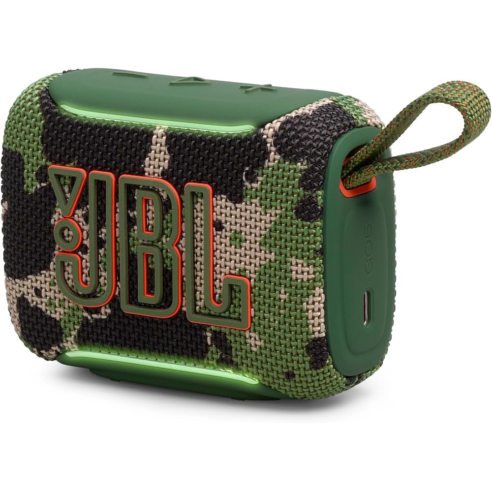 JBL GO5 Bluetooth Speaker: USB-C Charging, IP68 Dust and Water Resistance, Lossless Playback, Ambient Edge Lighting, AirTouch, Stereo Pairing, Compact
