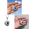 Moonstone Crystal Pendant Necklace With Geometric Alloy Design For Night Sky Themed Parties