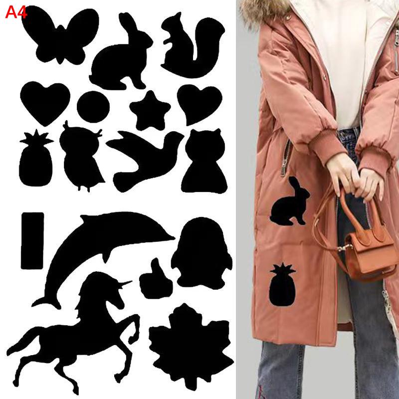 1Set No Ironing Stickers Patches Down Jacket Universal Black Self Adhesive Patcher Repair Washable Sewing Fabric Diy Fix Patch