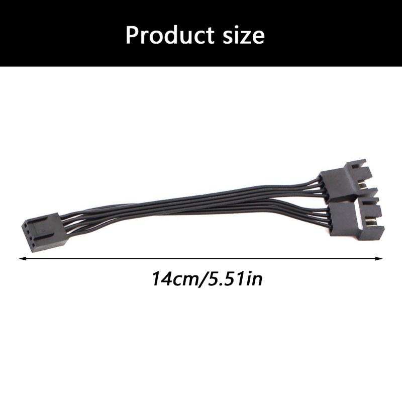 Flexible PVC 2Way Computer Fan Splitter 4Pin Pwms Fan Splitter Cable Thermals Monitoring For Enhances PC System Cooling