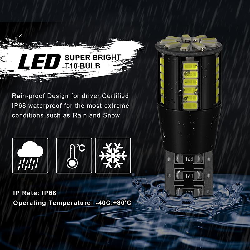 T10 Led Light Bulb 6000K White T10 Wedge 39-Smd 3014 Chipsets Led Replacement Bulbs LED Side Marker Light Car License Plate Lamp