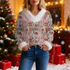 Women's Fashion Sweater Casual Long Sleeve Knit Pullover Printed Top