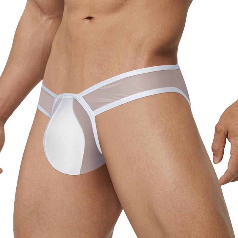 Men Erotic Clothing Men Underwear Male Panties Cueca Tanga Breathable Comfortable Ultra-thin Ice Silk Full Transparent Underwear Sexy Gay Underwear