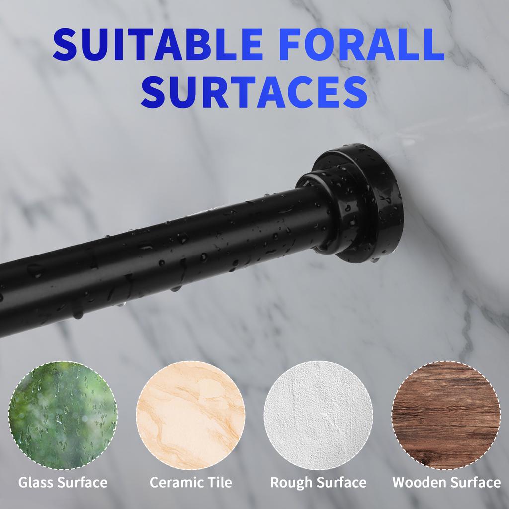 Stainless Steel Shower Curtain Rod Adjustable Spring Tension Rods No Drill for Bathroom Closet Window Room Divider Curtain Pole