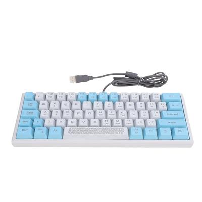Wired RGB Keyboard Sensitive Operation Quick Response 62 Key White and Blue Keycap Gaming