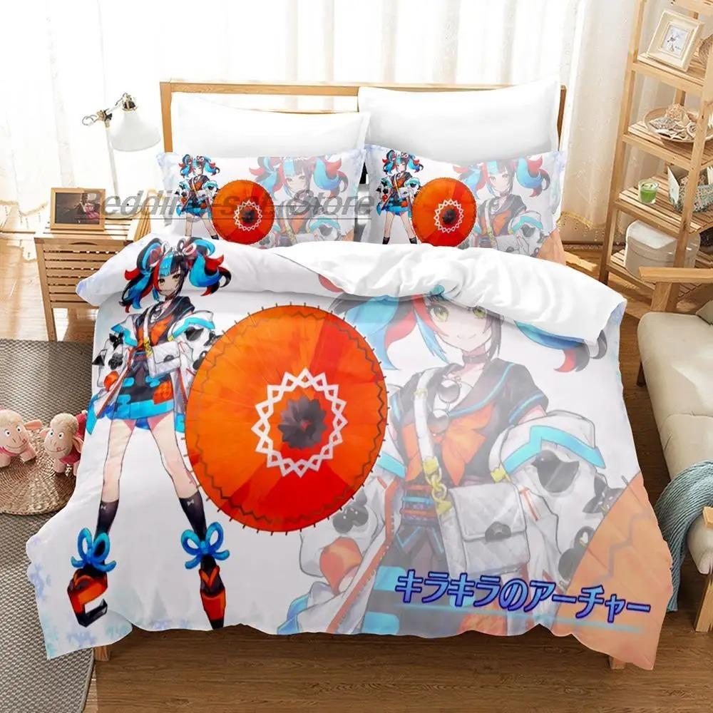 VTuber Ookami Mio Bedding Set Single Twin Full Queen King Size Bed Set Aldult Kid Bedroom Duvetcover Sets 3D Print Kawaii