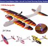 PP Electric Large Foam Biplane Glider with LED Light Flight Glider DIY Aircraft Model Toy