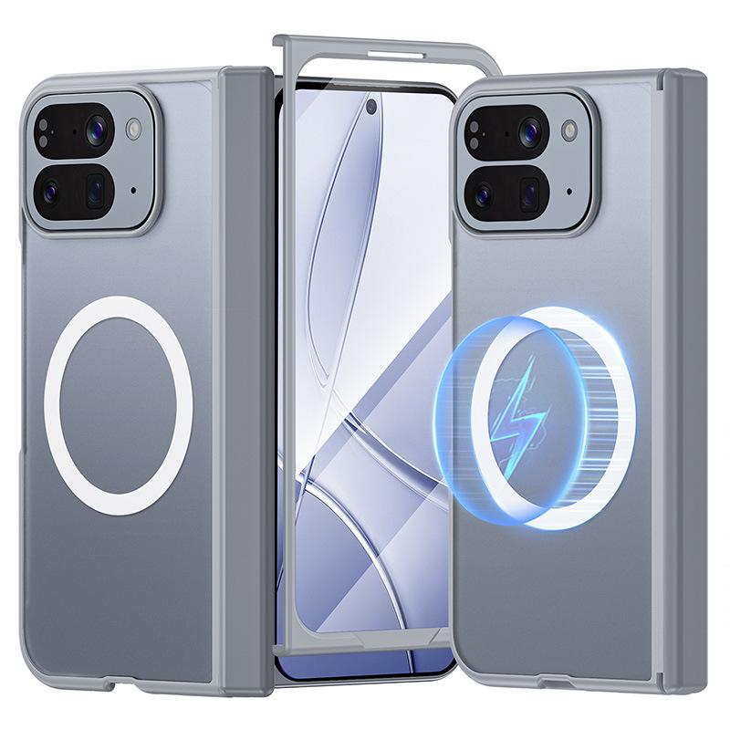 Magnetic Matte Transparent Hinge Protection Full Body Case for Google Pixel 10 Pro Fold Wireless Charging Cover with Glass Flim