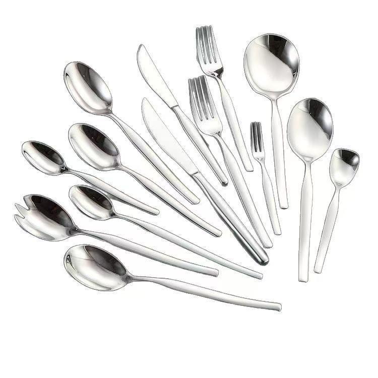 Mirror Polished 304 Stainless Steel Cutlery Set: Knife, Fork, Spoon – Ideal for Hotels and Western Restaurants