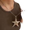 Summer Silver Matte Starfish Necklace - Cool Subculture Pentagram Clavicle Chain