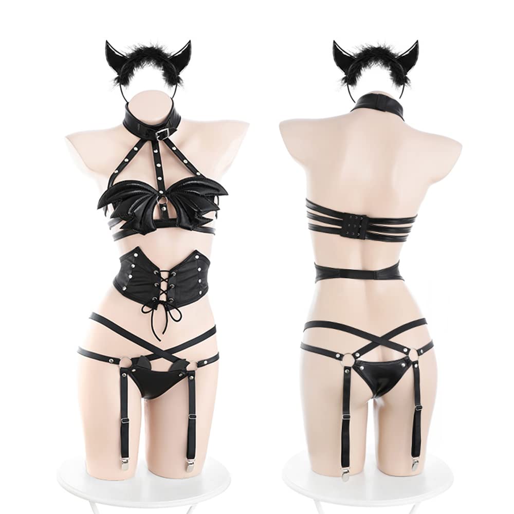 Sexy Lingerie Little Devil Devil Witch Vampire Witch Demon PU Leather Moe Temptation Temptation Small Breasts Erotic Maid Cute Cosplay Costume