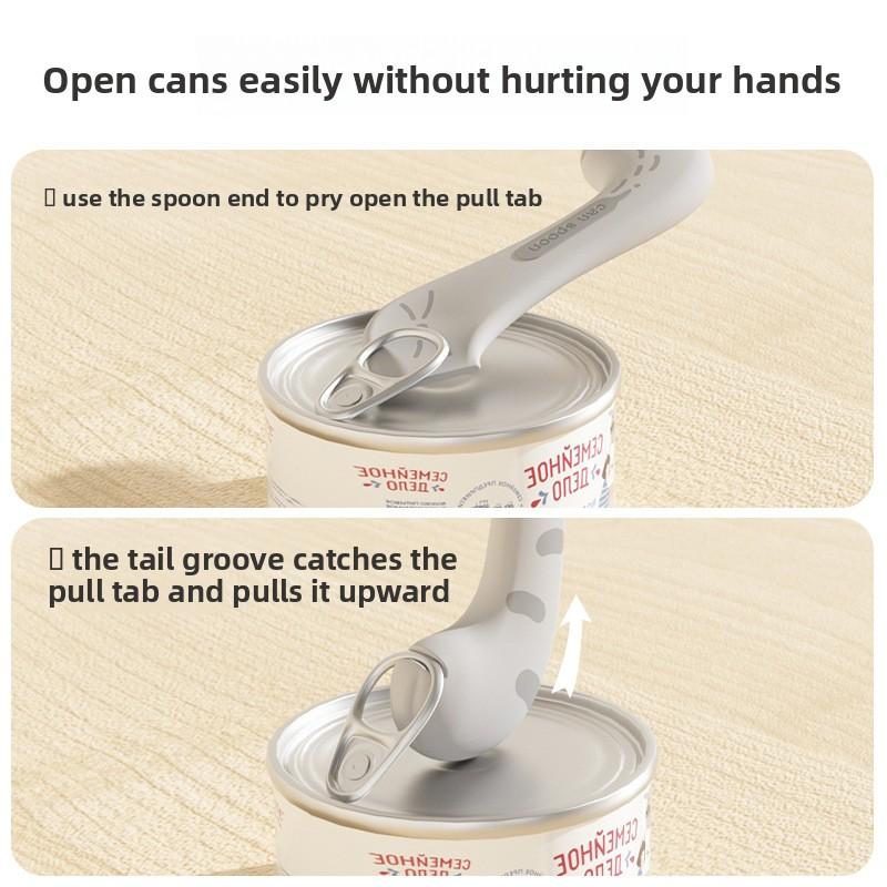 Pet Cat Can Spoon, Multi-functional Can Opener for Cats, Pet Wet Feeding Spoon, Can Opener for Cats