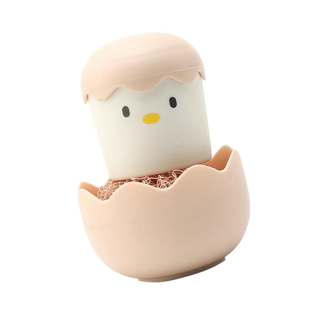 Eggshell Chicken Cleaning Brush Cartoon Kitchen Cleaning Scrubbers     Head with Detachable Handle for Bowls Pots