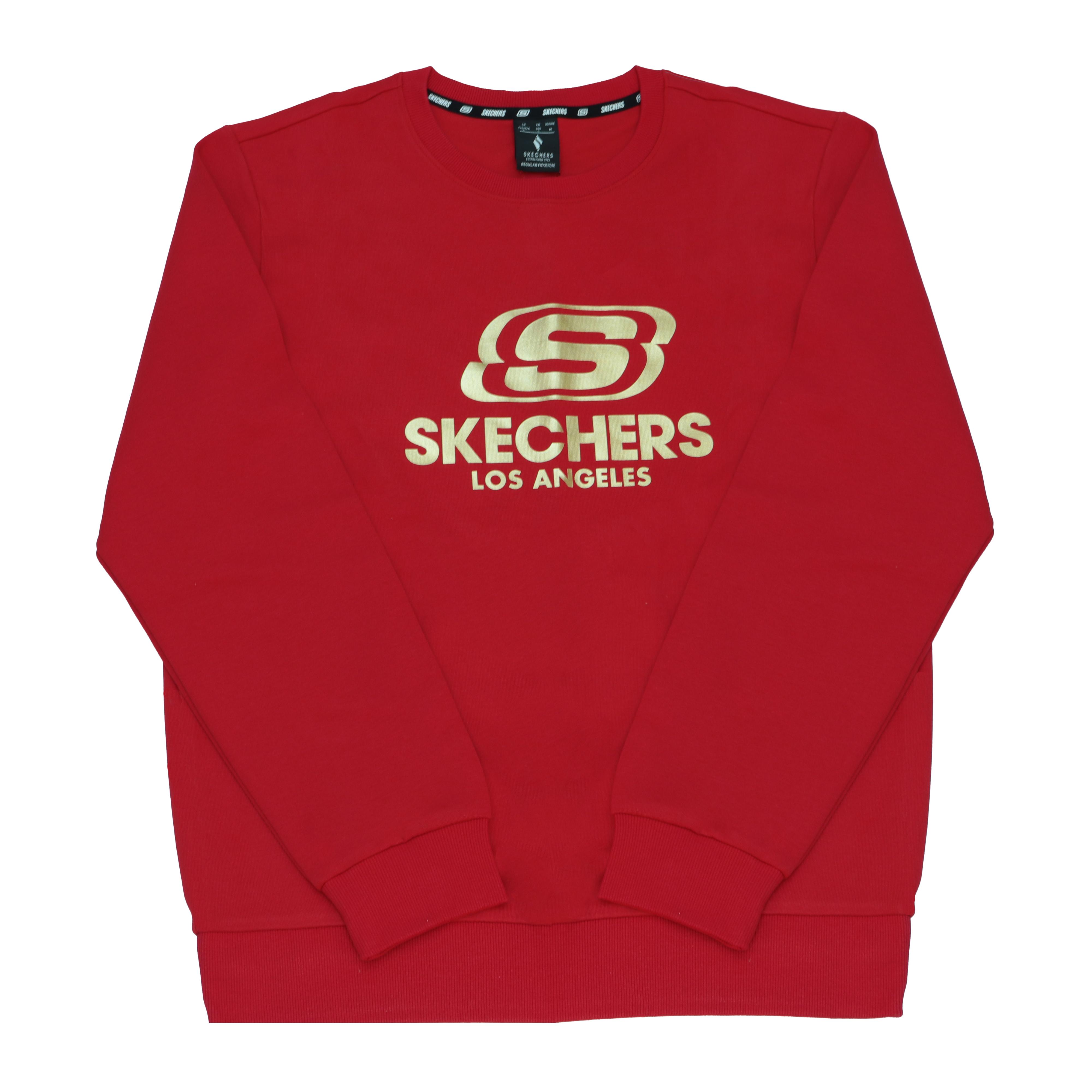 Skechers Simple Classic Logo Print Casual Comfortable Crew Neck Pullover Long Sleeve Sweatshirt Unisex sweatshirt RF-L224U911-001W XL