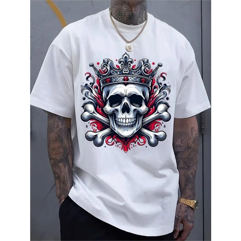 

European sizes Men s Casual Sportswear Short-sleeved Shirt, Trendy 2D Printed Pattern, Stretchy and Comfortable, Suitable for Sports, Travel 4XL білий