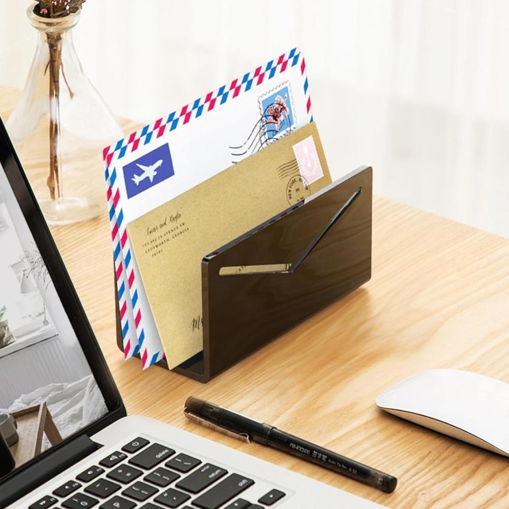 Document Organizer Letter Rack Desk Organization Stable Desk Accessory Versatile Office Decor Anti-slip Pads 15.3*6.5*10cm