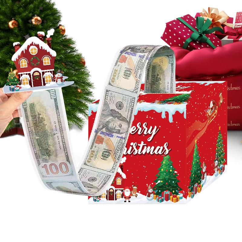 Money Pull Box For Cash Interactive Holiday Supplies With 30 Bags Christmas Cash Box For Halloween New Year Holiday Wedding
