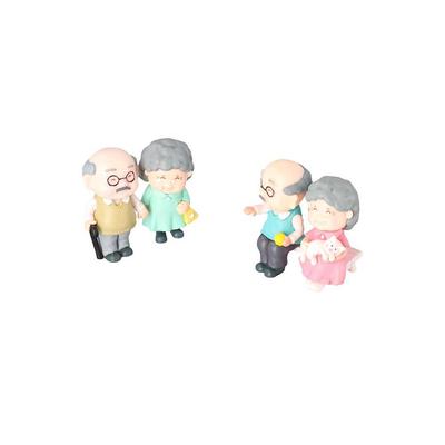 Cute Valentine's Day Gift Dollhouse Figurines Micro Landscape Happiness Miniatures Cake Ornament Crafts Old Couples Statue