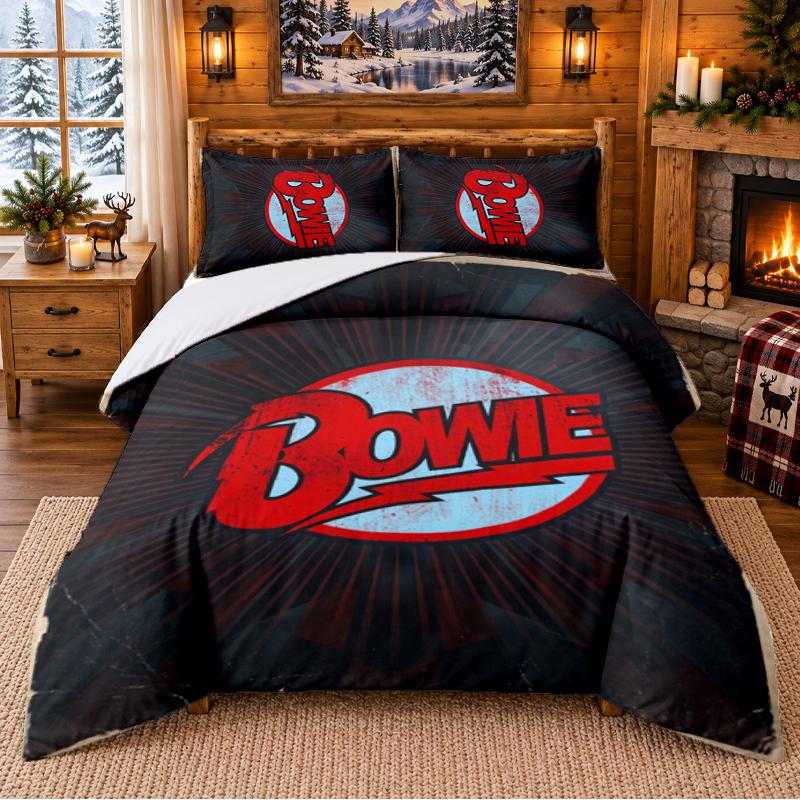 Printed 3Pcs Bedding Set David Bowie Pattern Bed Sheet Pillowcase For Bedroom Decor