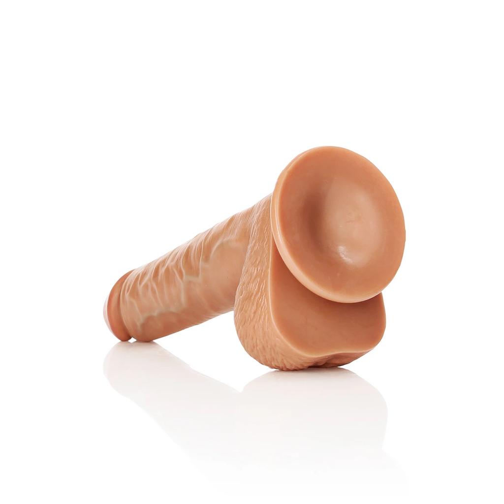 RealRock - Straight realistic dildo with testicles and suction cup 25.5 cm