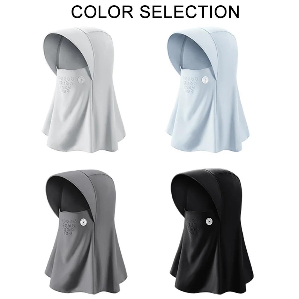 With Hair Hole Full Face Visor Hat Sunscreen Ice Silk Mask Thin Sun Protection Mask Fishing
