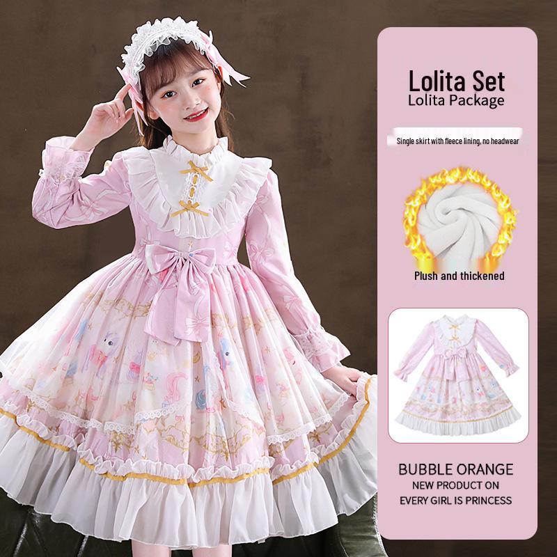 Lolita Princess Long Sleeve Birthday Dress for Girls - 2026 Spring Collection