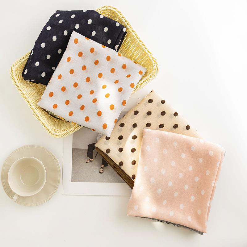 Geometric printing polka dot simulation silk scarf women's simple fashion lengthened plain weave shawl elegant minimalist neck scarf
