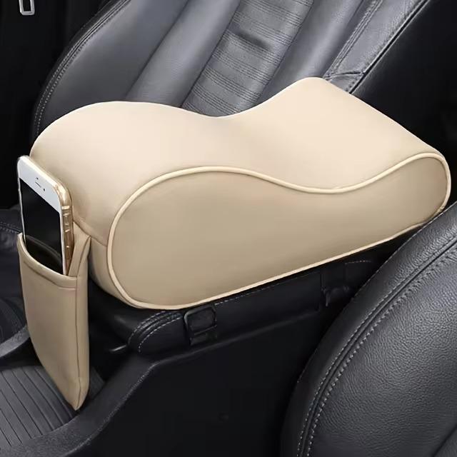Leather Car Central Armrest Soft Pad Black Auto Center Console Arm Rest Seat Box Mat Cushion Pillow Cover Vehicle Protective