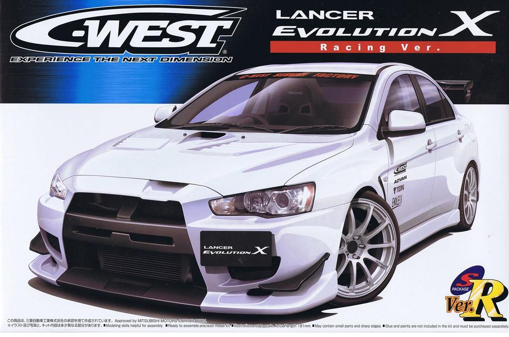 Aoshima Bunka Kyozai S Package Mitsubishi Lancer Evolution X Racing Plastic Model 1/24 Ver.R No.43 C-WEST